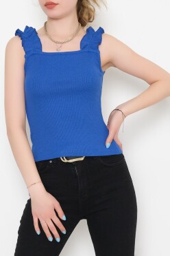 Askılı Kaşkorse Bluz Saks - 10809.1567. - 3
