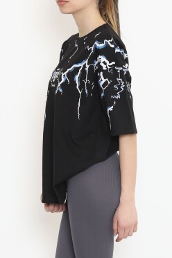 Baskılı Oversize Tişört Siyah - 15923.336. - 2