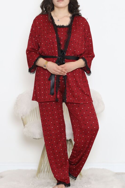 Battal Pegasus Set Pijama Takımı Açıkbordo - 670.1287. - 2