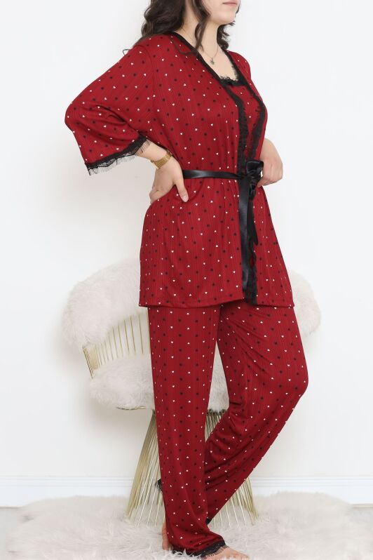 Battal Pegasus Set Pijama Takımı Açıkbordo - 670.1287. - 3