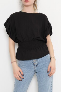 Bel Lastikli Bluz Siyah - 2490.555. - 2