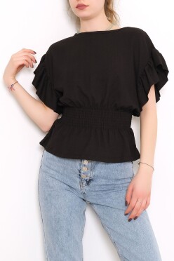 Bel Lastikli Bluz Siyah - 2490.555. - 3