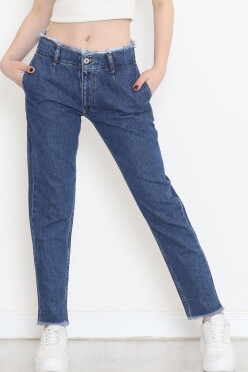 Bel Paça Püsküllü Kot Pantolon Koyumavi - 600.1367. - 1