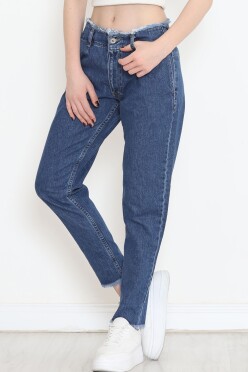 Bel Paça Püsküllü Kot Pantolon Koyumavi - 600.1367. - 2