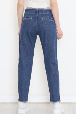 Bel Paça Püsküllü Kot Pantolon Koyumavi - 600.1367. - 4
