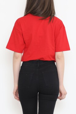 Beli Lastikli Crop Tişört Kırmızı - 16550.1567. - 3