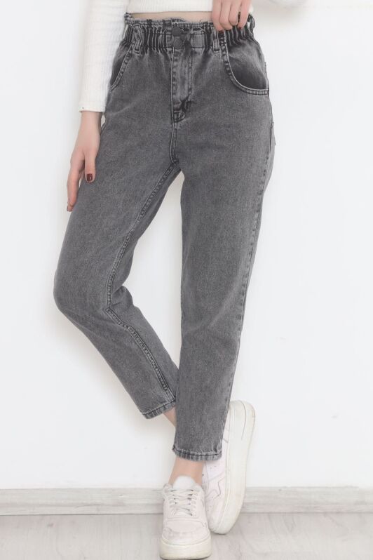 Beli Lastikli Kot Pantolon Gri - 12559.1431. - 1