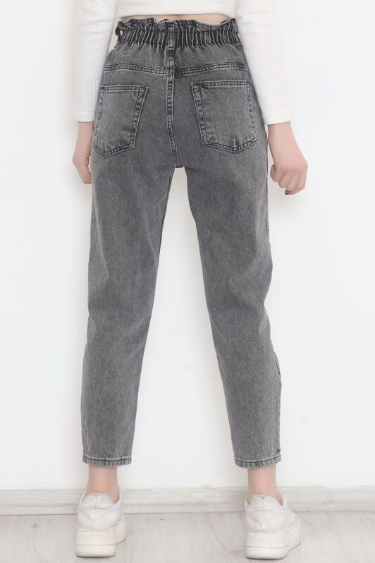 Beli Lastikli Kot Pantolon Gri - 12559.1431. - 5