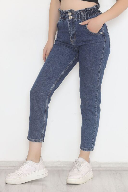 Beli Lastikli Kot Pantolon Mavi - 12559.1431. - 1