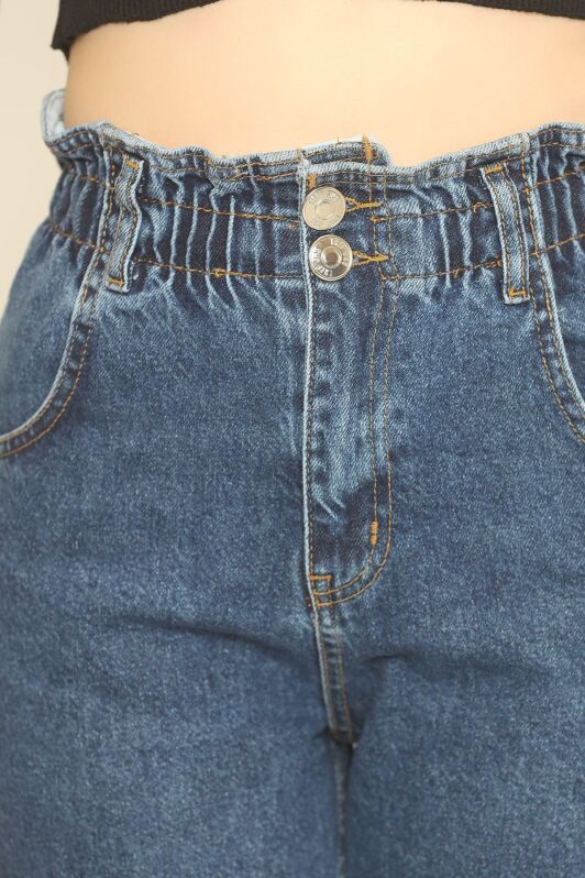 Beli Lastikli Kot Pantolon Mavi - 12559.1431. - 2