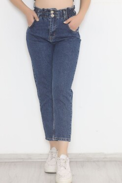 Beli Lastikli Kot Pantolon Mavi - 12559.1431. - 3