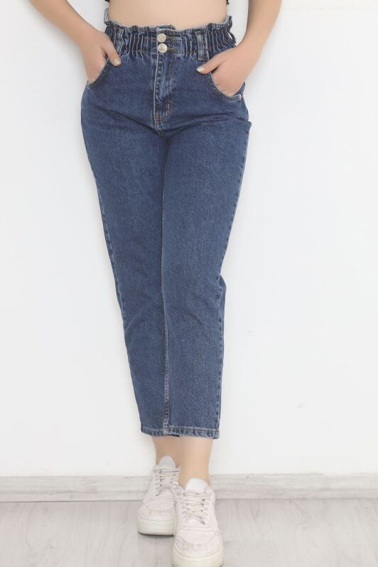 Beli Lastikli Kot Pantolon Mavi - 12559.1431. - 3
