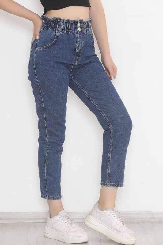 Beli Lastikli Kot Pantolon Mavi - 12559.1431. - 4