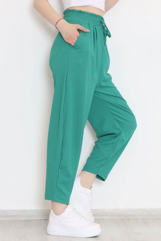 Beli Lastikli Pantolon Koyuyeşil - 10534.1059. - 2