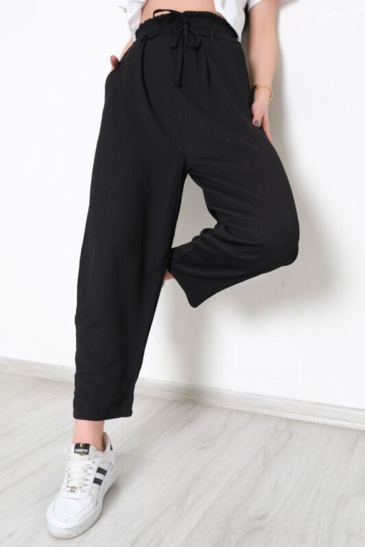 Beli Lastikli Pantolon Siyah - 10534.1059. - 2