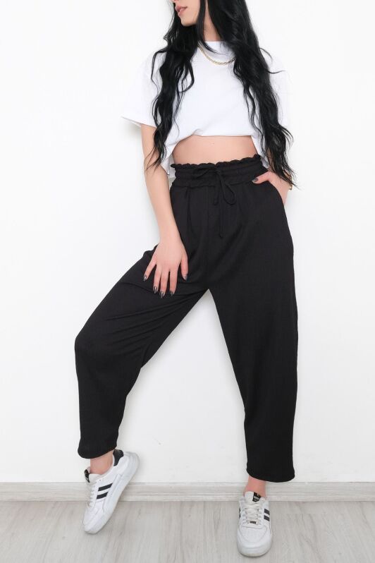 Beli Lastikli Pantolon Siyah - 10534.1059. - 3