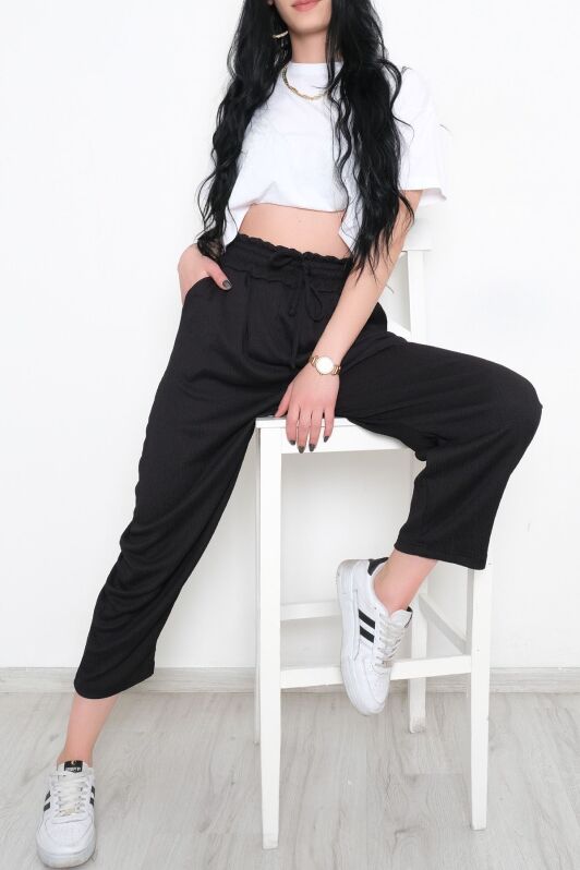 Beli Lastikli Pantolon Siyah - 10534.1059. - 5
