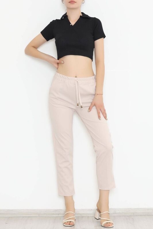 Beli Lastikli Pantolon Taş - 9189.1361. - 3