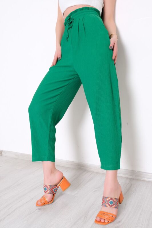 Beli Lastikli Pantolon Yeşil - 10534.1059. - 2