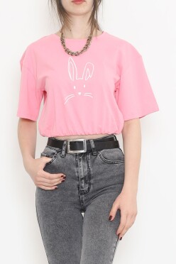 Beli Lastikli Tişört Pembe - 16546.1567. - 1