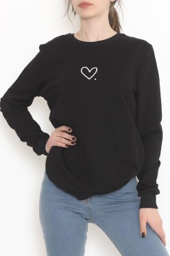 Bisiklet Yaka Baskılı Sweat Siyah - 12394.102. - 3