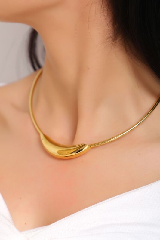 Çelik Kolye Gold - 17217.1805. - 2