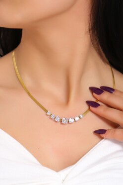 Çelik Kolye Gold10 - 17212.1805. - 1