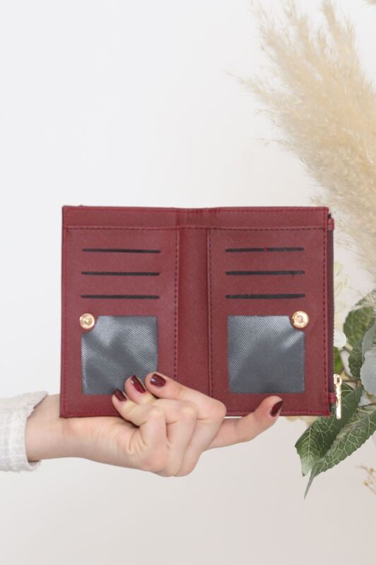 Çıtçıtlı Cüzdan Bordo - 15575.1787. - 2