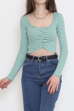 Çizgili Büzgü Detaylı Bluz Benetton - 15939.1567. - 2
