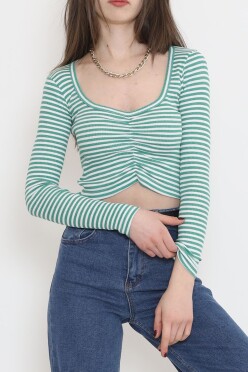 Çizgili Büzgü Detaylı Bluz Benetton - 15939.1567. - 4