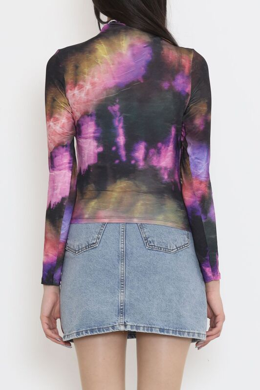 Desenli Bluz Mor - 3712.1595. - 5