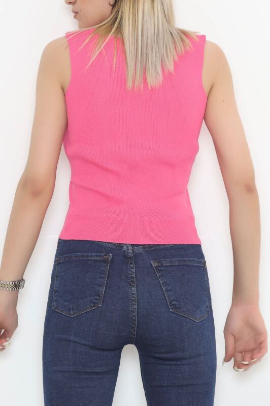 Desenli Çapraz Dekolte Atlet Pembe - 11733.1019. - 4