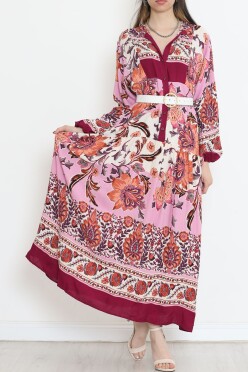 Desenli Elbise Mor - 17770.1778. - 1