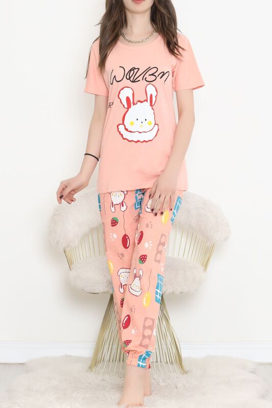 Desenli Pijama Takımı Açıkpembe - 15279.1773. - 1