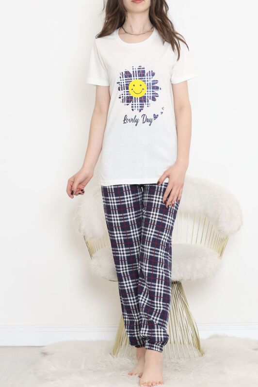 Desenli Pijama Takımı Beyazlaci - 15279.1773. - 1