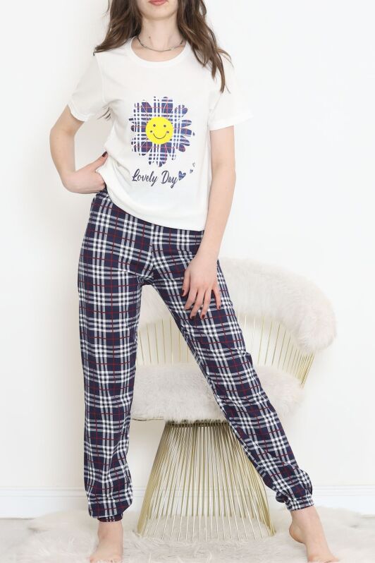 Desenli Pijama Takımı Beyazlaci - 15279.1773. - 2