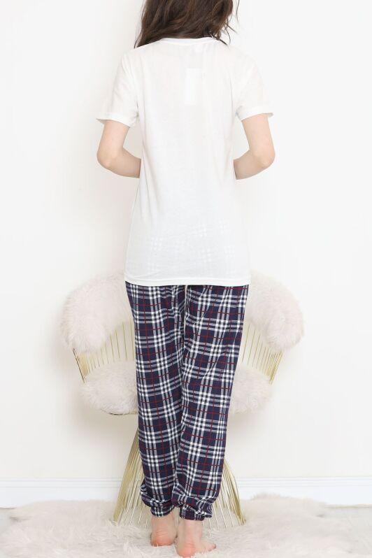 Desenli Pijama Takımı Beyazlaci - 15279.1773. - 3