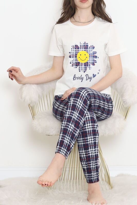 Desenli Pijama Takımı Beyazlaci - 15279.1773. - 4