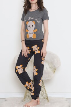 Desenli Pijama Takımı Füme - 15279.1773. - 3