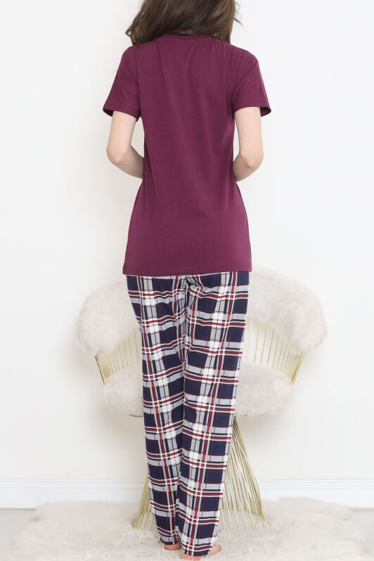 Desenli Pijama Takımı Mor - 15279.1773. - 4