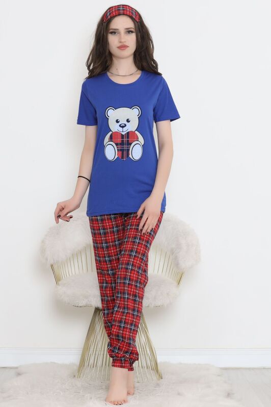 Desenli Pijama Takımı Saks - 15279.1773. - 1