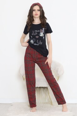 Desenli Pijama Takımı Siyah1 - 15279.1773. - 2