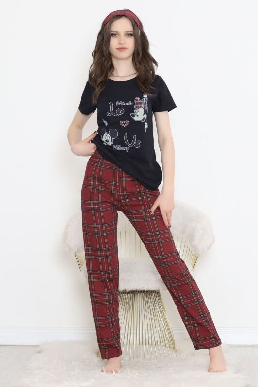 Desenli Pijama Takımı Siyah1 - 15279.1773. - 2