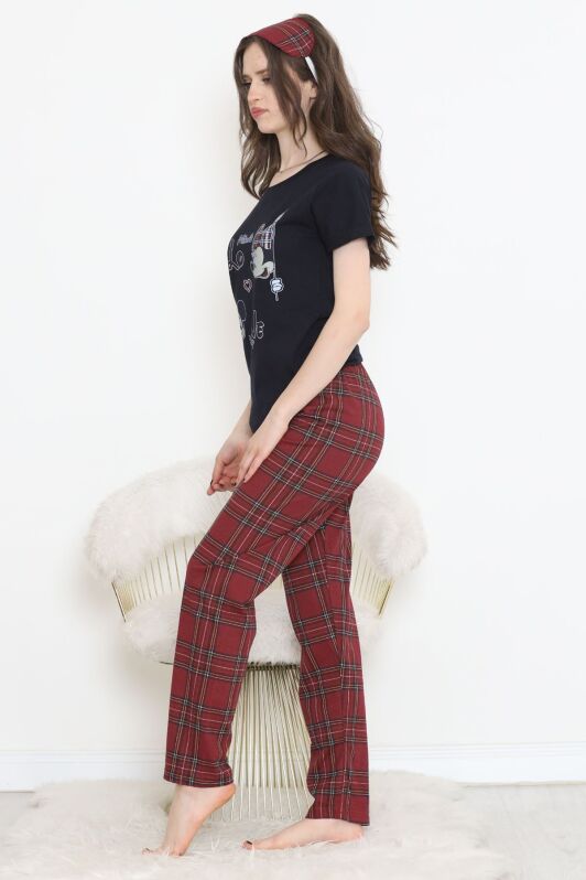 Desenli Pijama Takımı Siyah1 - 15279.1773. - 4