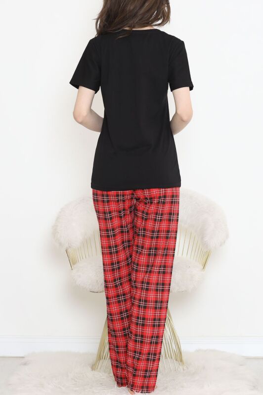 Desenli Pijama Takımı Siyah2 - 15279.1773. - 4