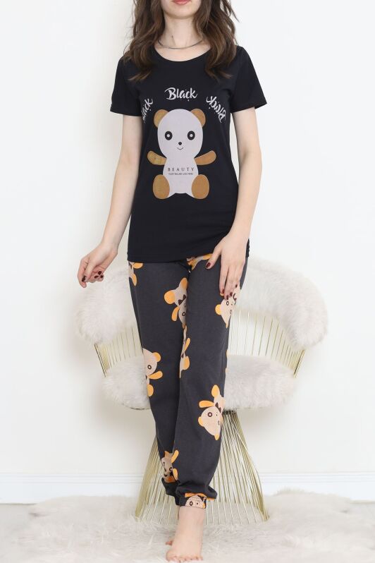 Desenli Pijama Takımı Siyahkahve - 15279.1773. - 1
