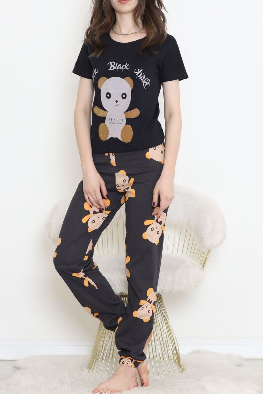 Desenli Pijama Takımı Siyahkahve - 15279.1773. - 2