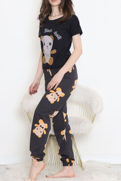 Desenli Pijama Takımı Siyahkahve - 15279.1773. - 3