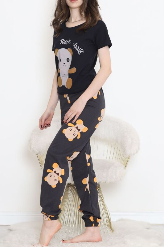 Desenli Pijama Takımı Siyahkahve - 15279.1773. - 3