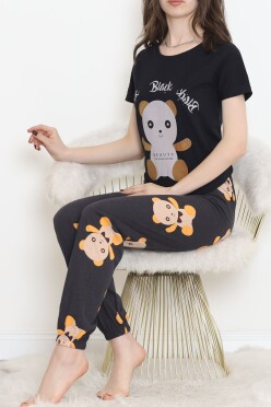 Desenli Pijama Takımı Siyahkahve - 15279.1773. - 4